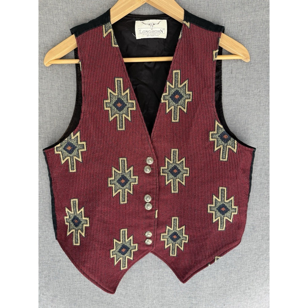 Longhorn Niver Western Wear VTG Medium? Cowboy Rodeo Southwest‎ Vest USA